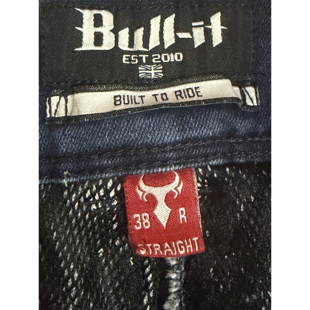 Bull-it Motorcycle Riding Jeans Mens 38R Straight AAA Rated Dark Blue Denim - Picture 11 of 12